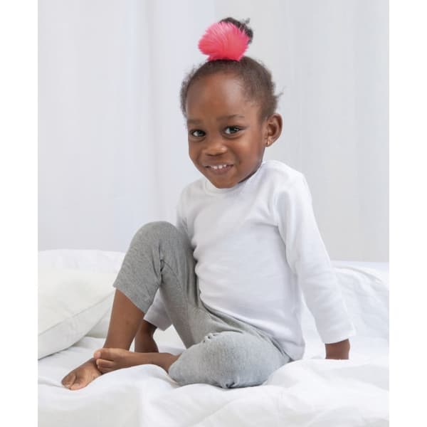 Babybugz Baby Girl långärmad Tee / Baby- och småbarnskläder Heather Grey Melange 3-6