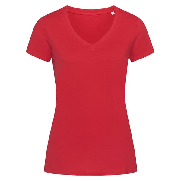 Stedman Womens/Ladies Janet Organic V Neck Tee Pepper Red S