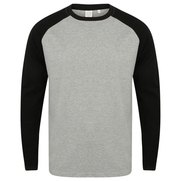 Skinnifit Raglan langærmet baseball T-shirt med lange ærmer til mænd
