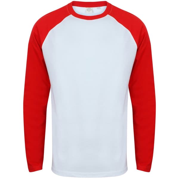 Skinnifit Raglan langærmet baseball T-shirt med lange ærmer til mænd
