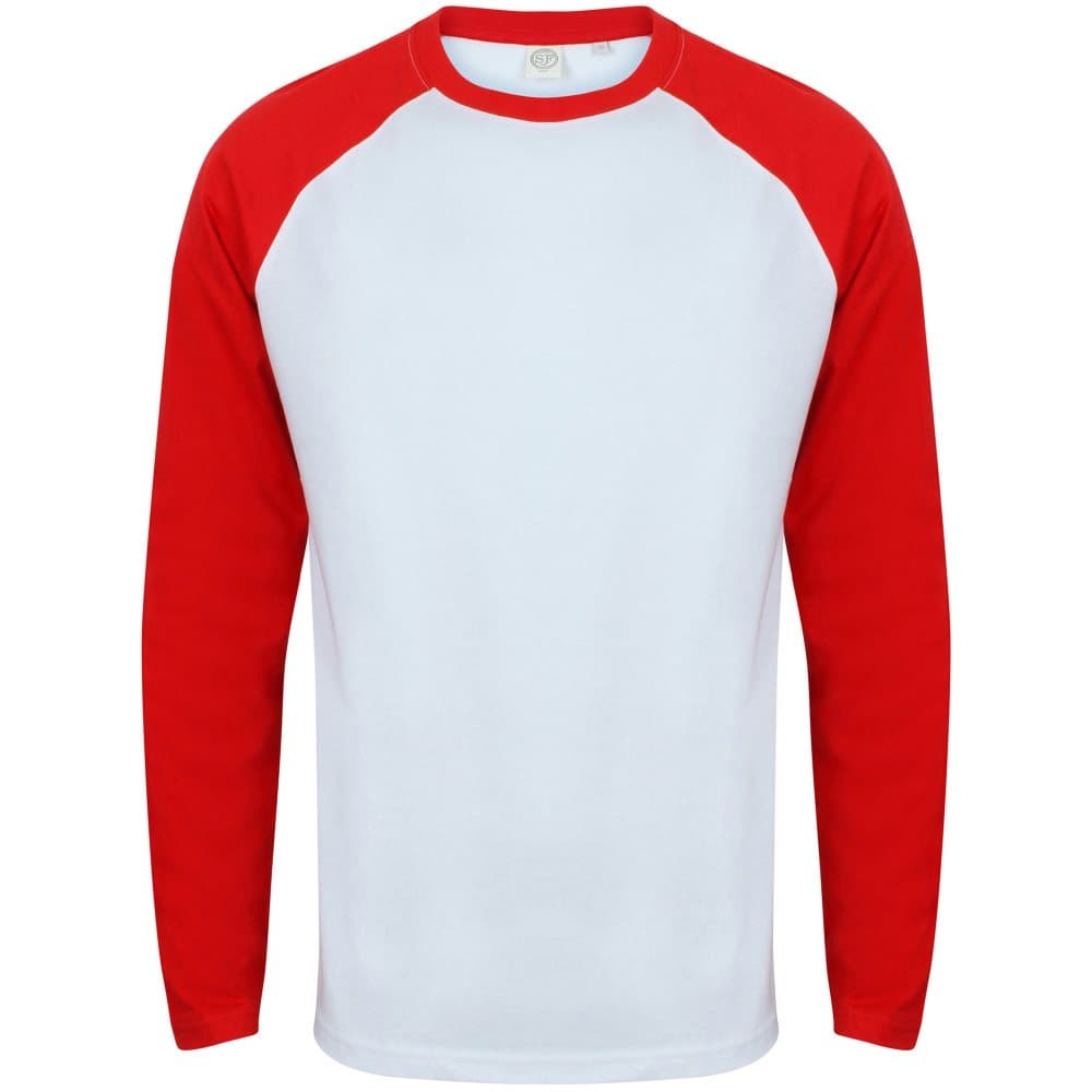 Skinnifit Mens Raglan långärmad basebolltröja för män