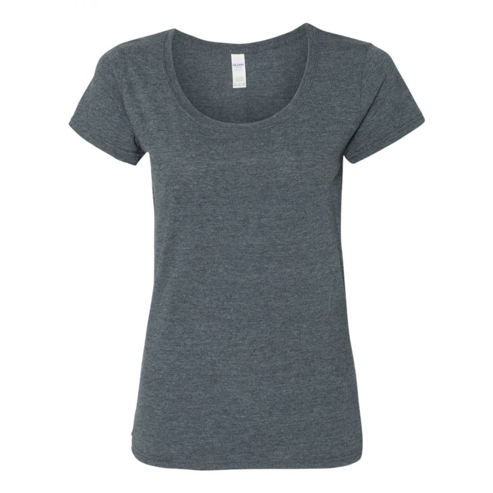 Gildan Kvinnor/Damer kortärmad T-shirt med djup rund hals