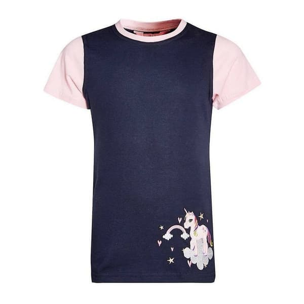 Little Rider Barn/flickor Little Unicorn T-Shirt Candy Pink/Navy 9-10 Years