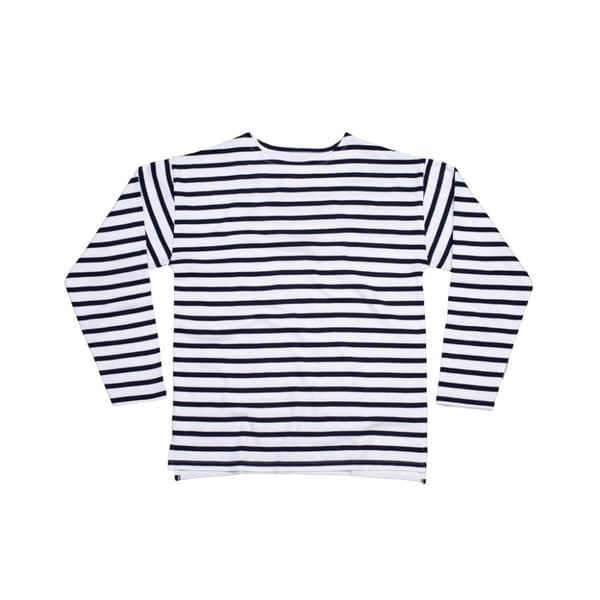 One By Mantis Unisex Adults Long Sleeve Breton Stripe T-Shirt White/Navy L