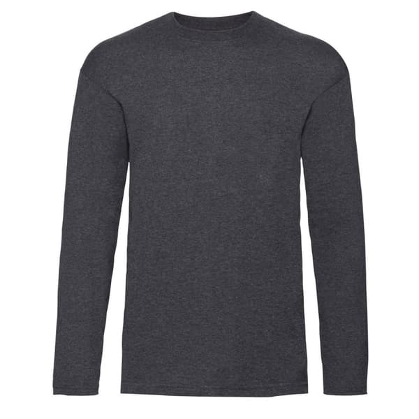 Fruit of the Loom Mens Valueweight Crew Neck långärmad T-Shirt