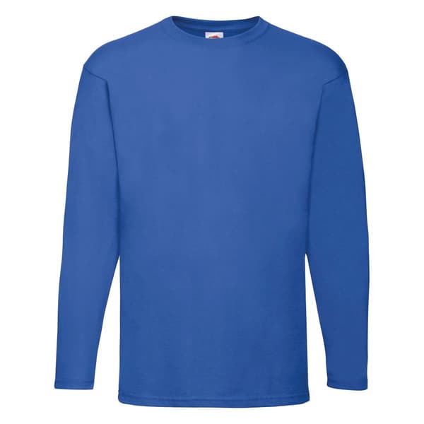 Fruit of the Loom Mens Valueweight Crew Neck långärmad T-Shirt Royal M