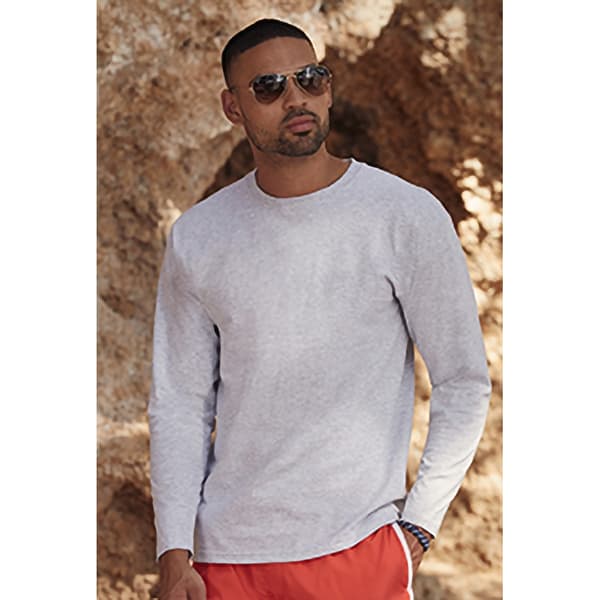Fruit of the Loom Mens Valueweight Crew Neck långärmad T-Shirt