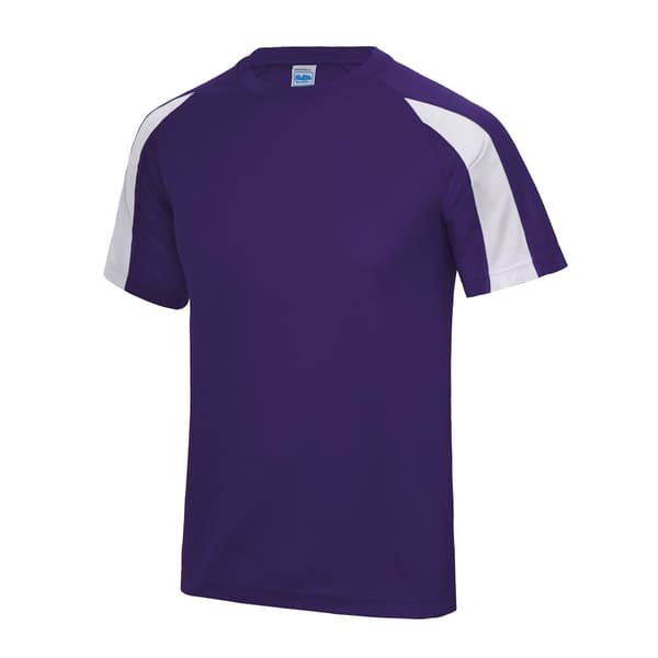 Just Cool Mens Contrast Cool Sports Plain T-Shirt