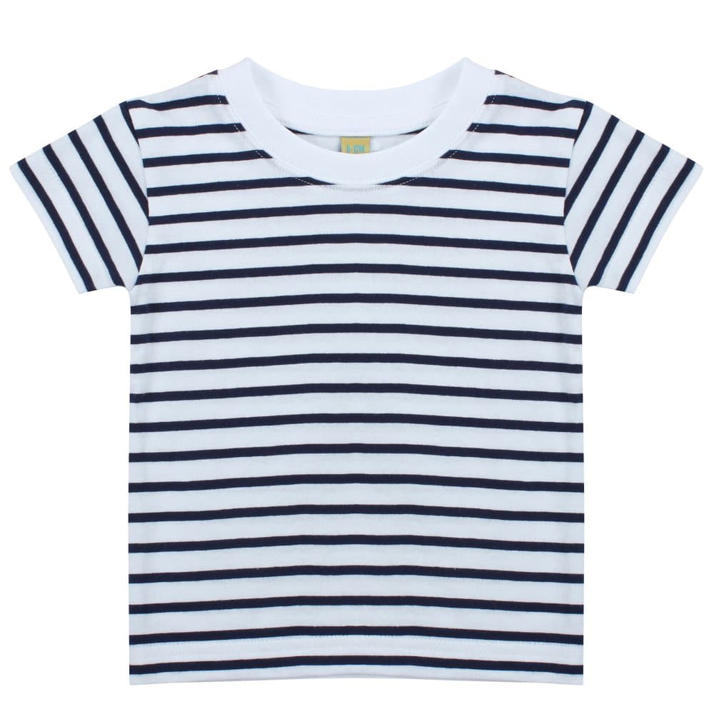 Larkwood Unisex Baby kortärmad randig T-shirt