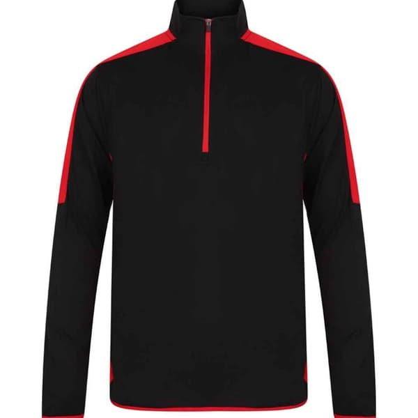 Finden & Hales Midlayer med kontrastfarvet lynlås i halsen til mænd Black/Red XXL