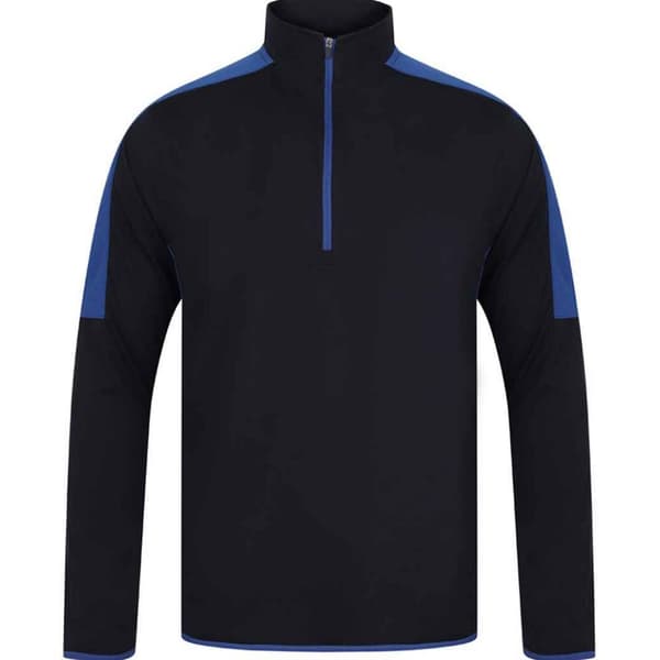 Finden & Hales Mens Contrast Zip Neck Midlayer Top
