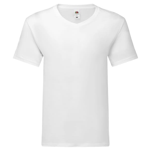 Fruit Of The Loom Mens Original V Neck T-Shirt White M