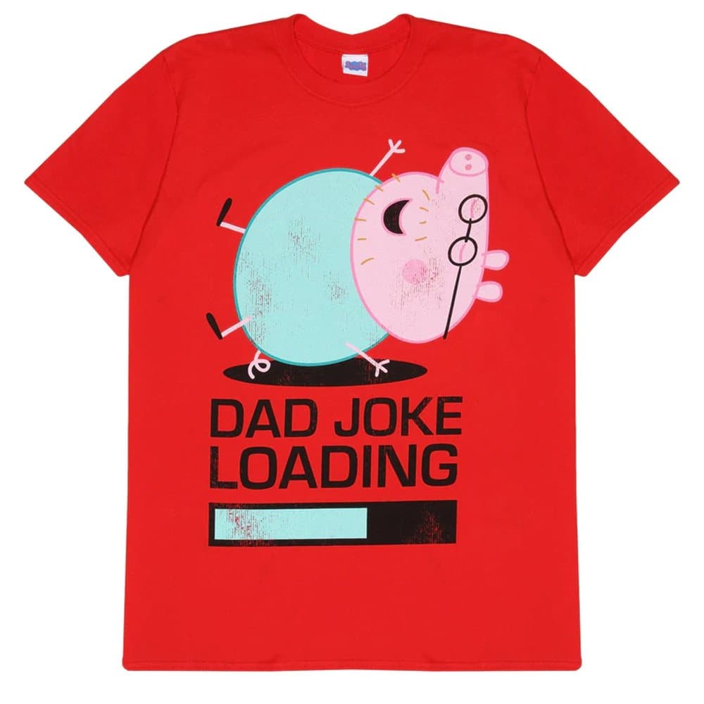 Peppa Pig Officiell vuxen Unisex Daddy Pig Joke Loading T-Shirt