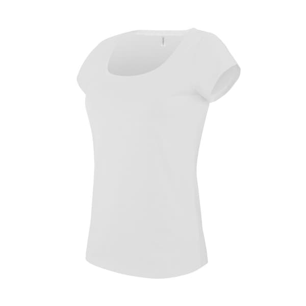 Kariban Kortærmet T-shirt med bådhals for kvinder/damer med kort ærme