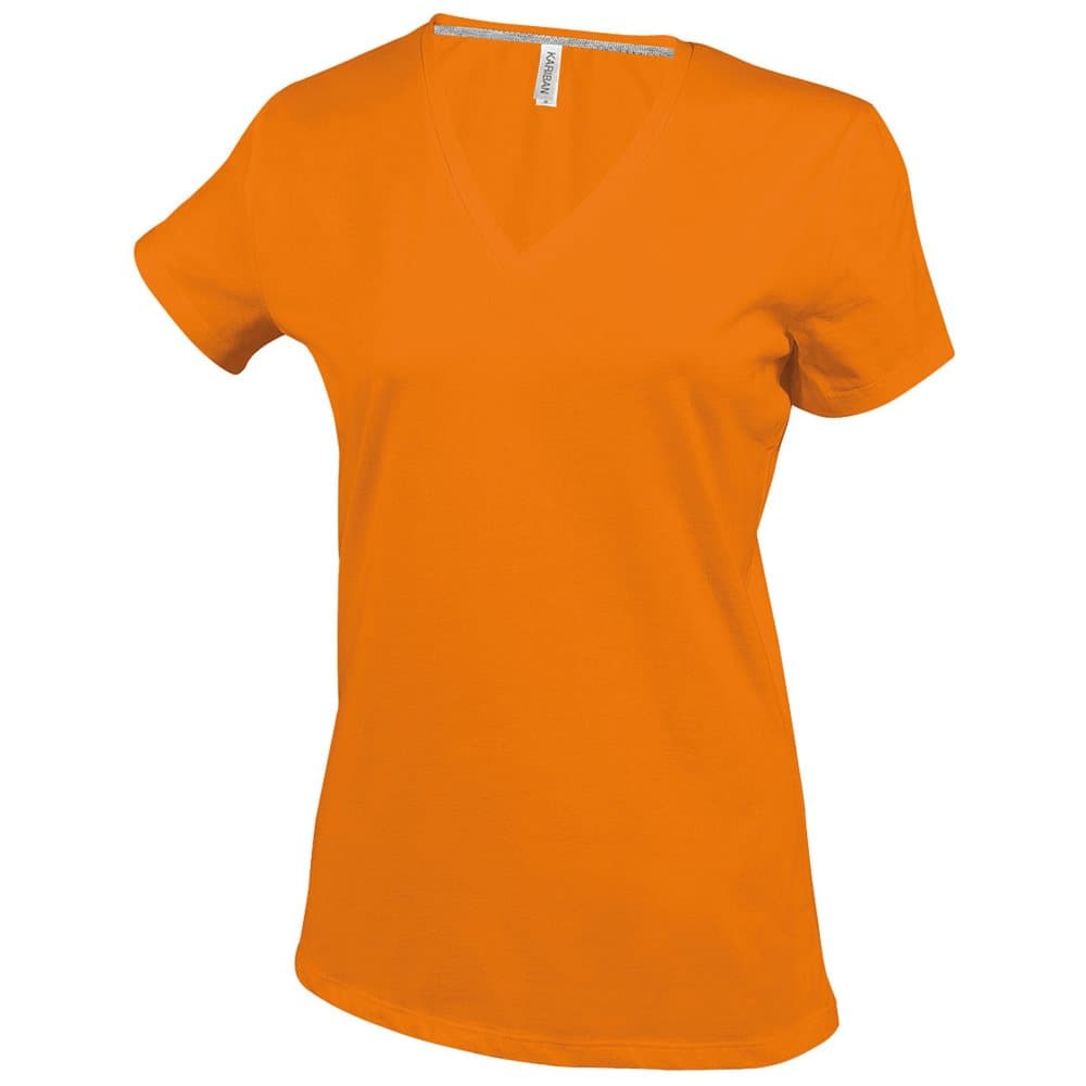 Kariban Kvinnor/Damer Feminine Fit kortärmad T-shirt med V-ringad hals