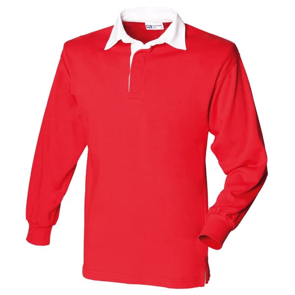 Front Row Kids Unisex Long Sleeve Plain Rugby Sports Polo Shirt (Pack of 2)