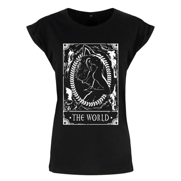 Deadly Tarot Kvinnor/Damer The World T Shirt