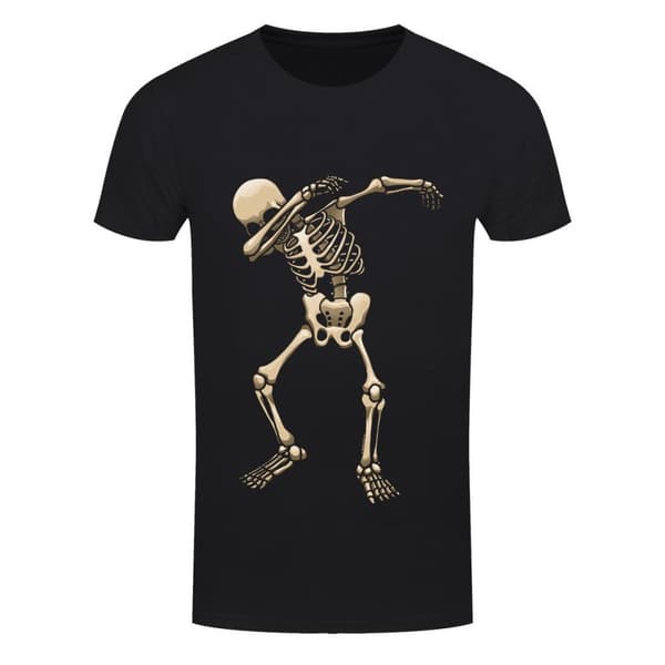 Grindstore Skelet Dab Halloween T Shirt til mænd