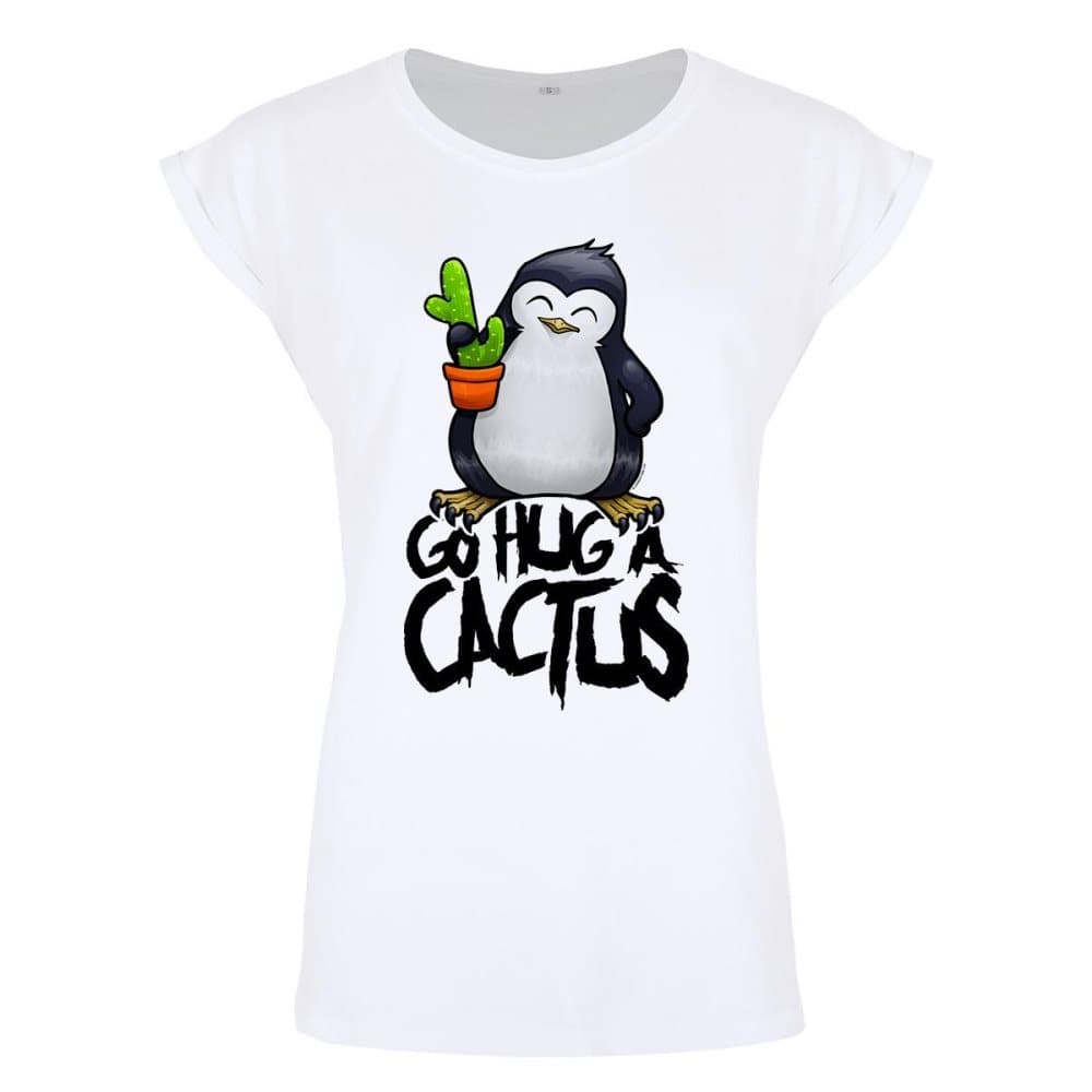 Psycho Penguin Ladies/Womens Go Hug A Cactus Premium T-Shirt