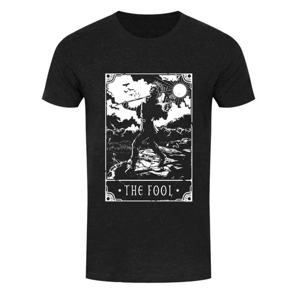 Deadly Tarot T-tröja för män med The Fool Heather Black XXL
