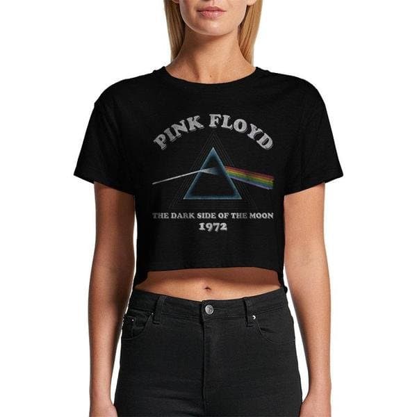 Pink Floyd -Dark Side Of The Moon Retro Crop Top Naisten T-Paita