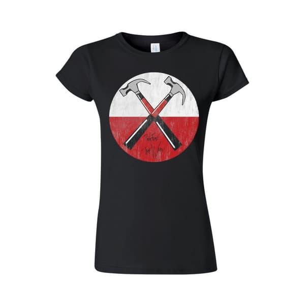 Pink Floyd The Wall  Hammers  T-Shirt, Kvinder Sort Ex Large