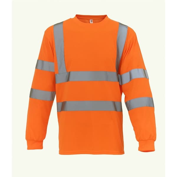Yoko Vuxna Unisex Hi-Vis långärmad T-shirt för vuxna Orange XXL