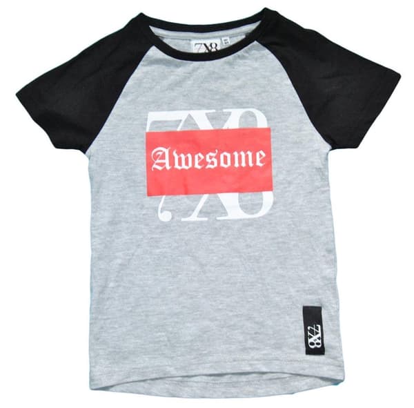 T-shirt med print, grå Grå 110/116