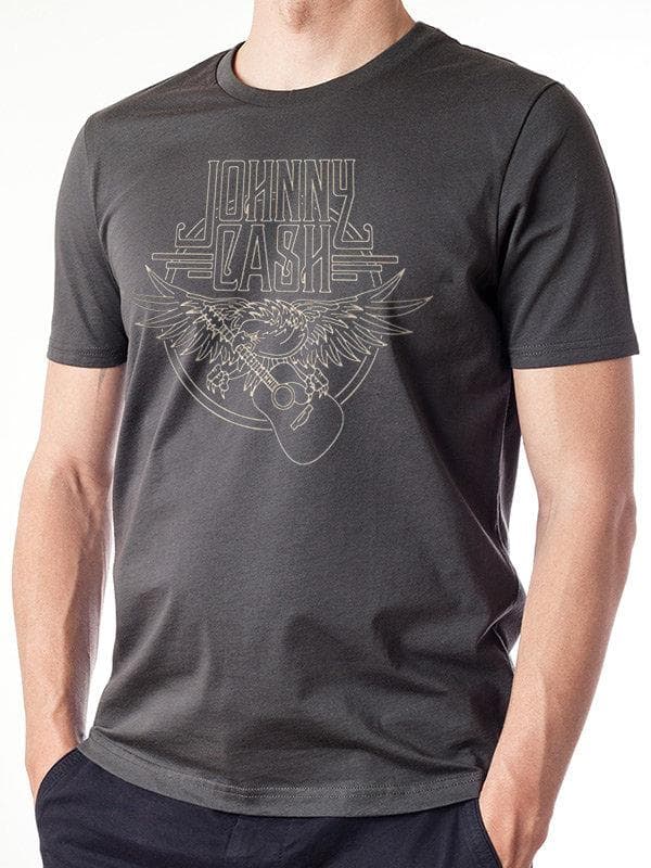 Johnny Cash -Outline Eagle Guitar T T-Shirt