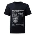 Pikkukuva 1 / 2: Star Wars Unisex Adult Millennium Falcon Sketch T-Shirt