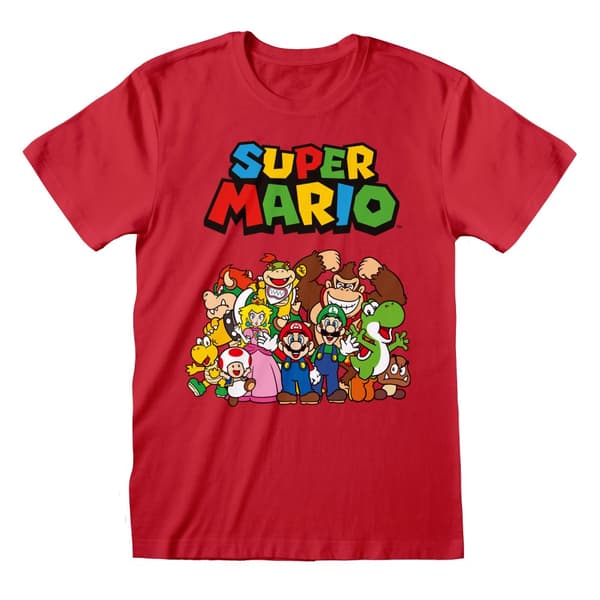 Super Mario Unisex T-shirt med karaktär för vuxna