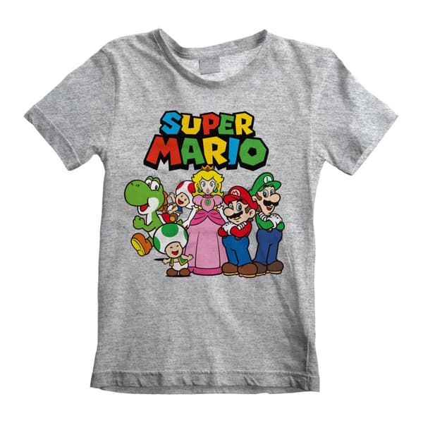 Super Mario T-Shirt för barn/barn med gruppbild