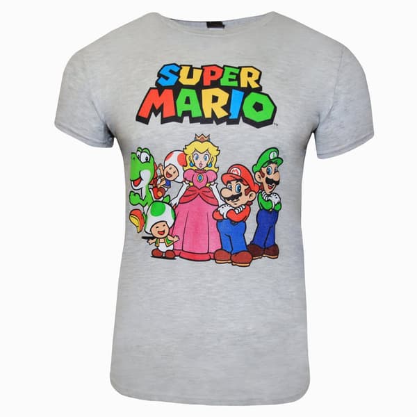 Super Mario Unisex T-Shirt för vuxna med gruppskjutning