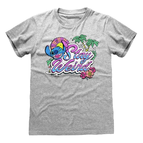 Lilo & Stitch Unisex Adult Stay Weird T-Shirt Heather Grey L