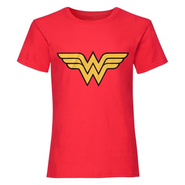 DC Comics Kvinnor/Damer Wonder Woman Logo Fitted T-Shirt Red L