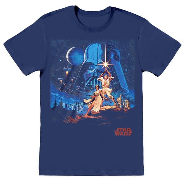 Star Wars Unisex Adult Poster T-Shirt Navy M