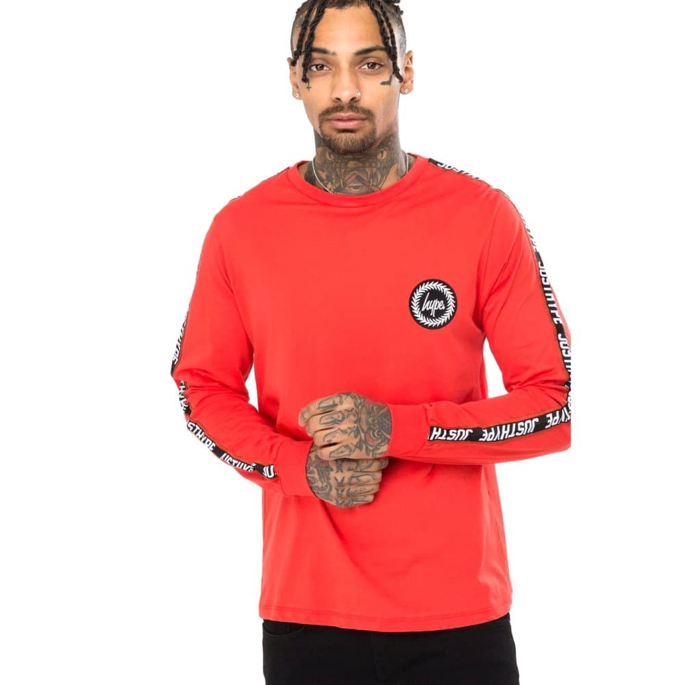 Hype Mens Tape Long-Sleeved T-Shirt