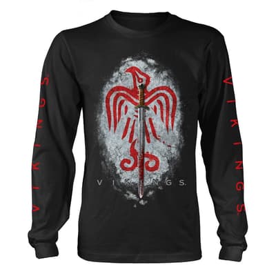 Vikings Raven Sword T-Paita