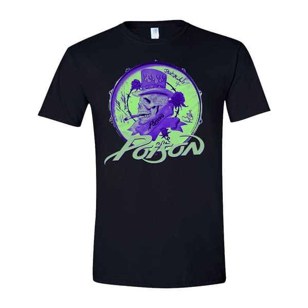 Poison Smoking Skull  T-Shirt  T-Paita Musta Small