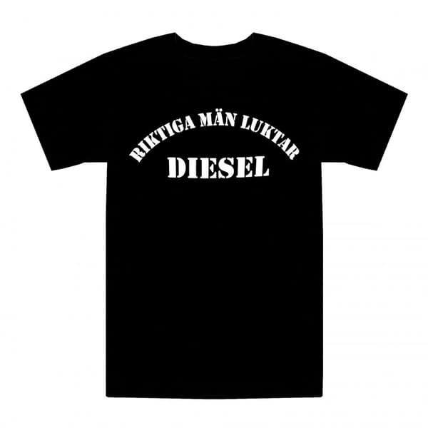 T-paita Riktiga män luktar diesel