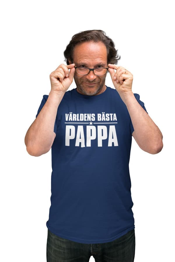 Pappa  T-shirt Marinblå  Världens bästa pappa design Navy