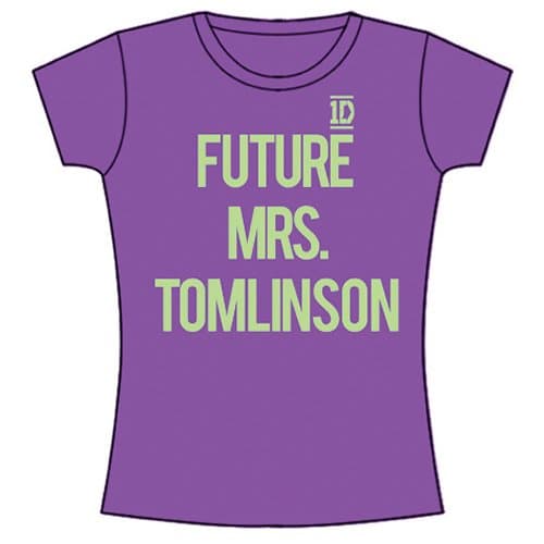 One Direction Ladies Tee: Future Mrs Tomlinson (Skinny Fit) (Small)