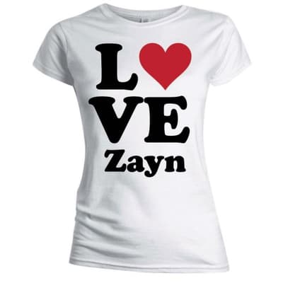 One Direction Ladies T-Shirt: Love Zayn (Skinny Fit) (Small)