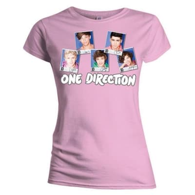 One Direction Ladies T-Shirt: Polaroid (Skinny Fit) (Medium)