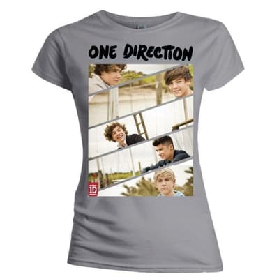 One Direction Ladies T-Shirt: Band Sliced (Skinny Fit) (Medium)