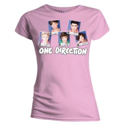 One Direction Ladies T-Shirt: Polaroid (Skinny Fit) (Large)