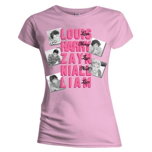 One Direction Ladies Tee: Names (Skinny Fit) (Large)
