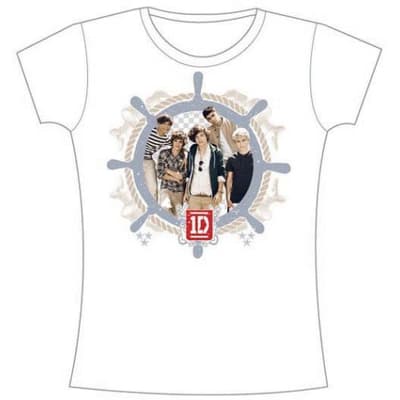 One Direction Ladies T-Shirt: Nautical (Skinny Fit) (X-Large)
