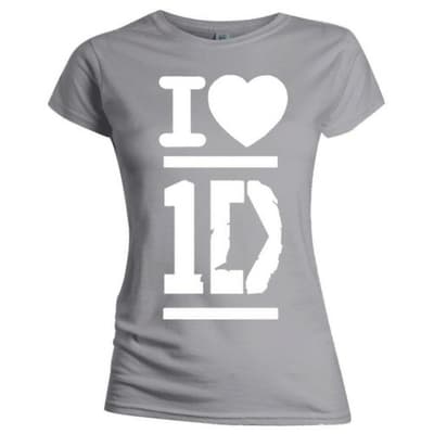 One Direction Ladies T-Shirt: I Love (Skinny Fit) (X-Large)