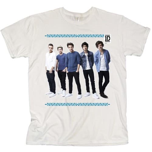 One Direction Ladies Tee: College Wreath (Skinny Fit) (X-Large)